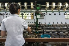 Visite d'une usine à soie