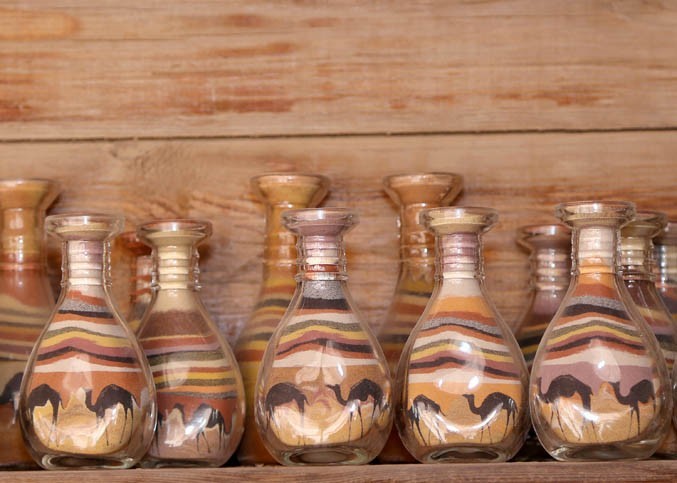 Décoration de sable en bouteilles de Jordanie