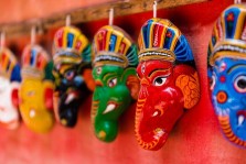 Petits masques traditionnels de la ville de Bhatktapur